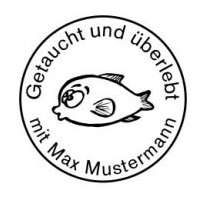 Trodat Printy 4630 Tauchstempel 52 Taucherstempel Kugelfisch SCHWARZ BLAU